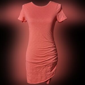 Wasabi Mint Asymmetrical Shortsleeve Rouched Side Dress Small